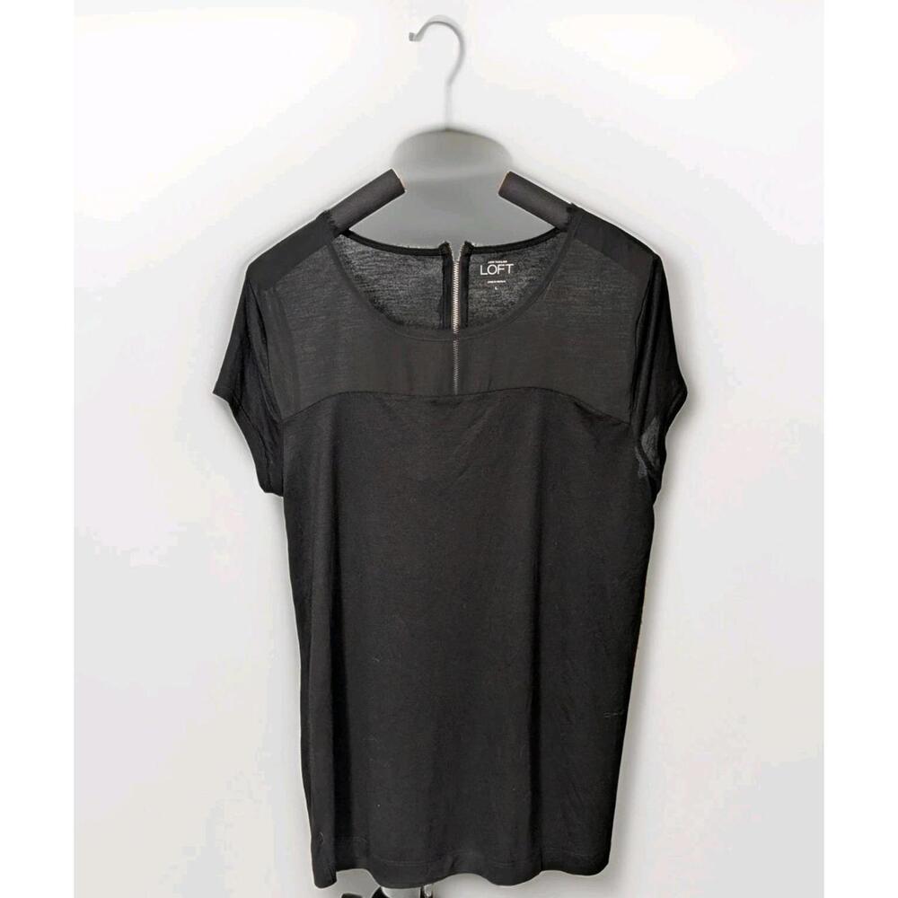 Anne Klein Serenity Dolman Fringe Trimmed T-Shirt Size: L